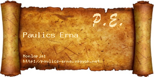 Paulics Erna névjegykártya
